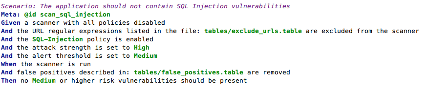 SQL injection scanning example