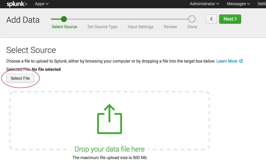 import data into splunk