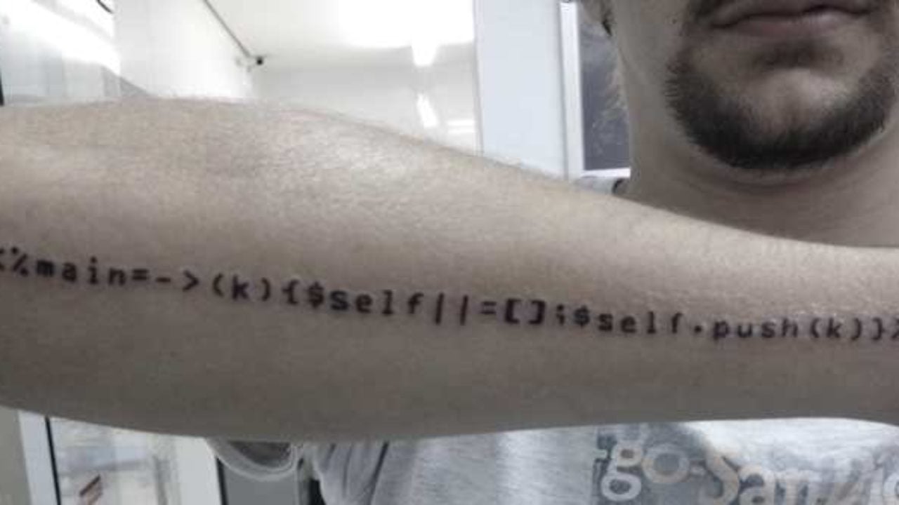 My dotwork geometric tattoo idea for programmers and coders, hope you'll  like it! : r/TattooDesigns