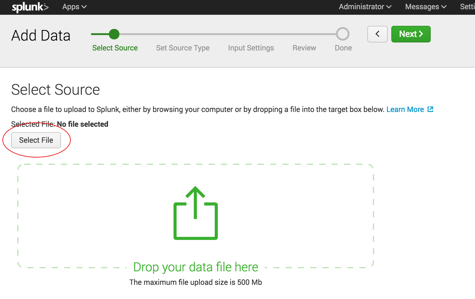 import data into splunk