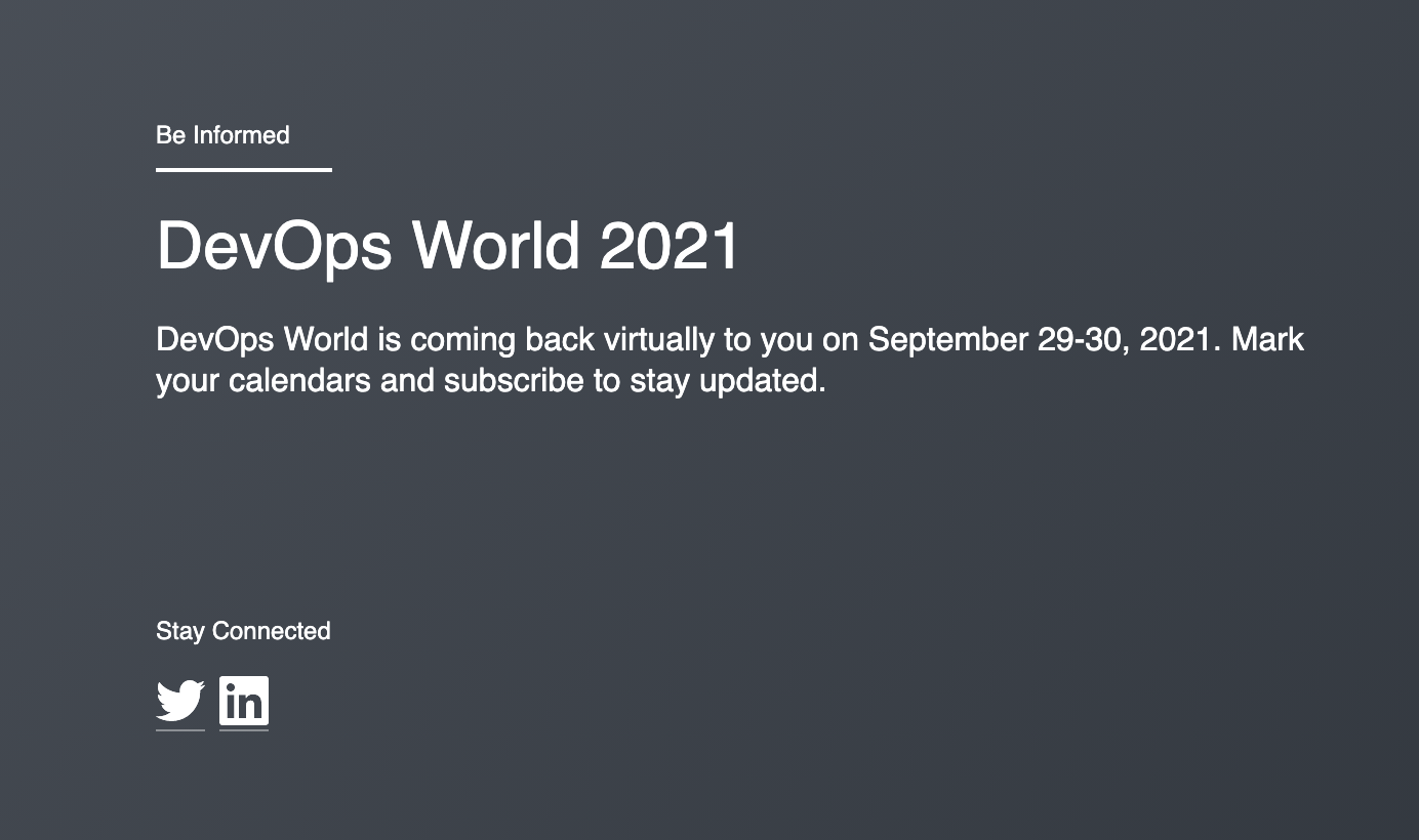 DevOps World 2021 conference