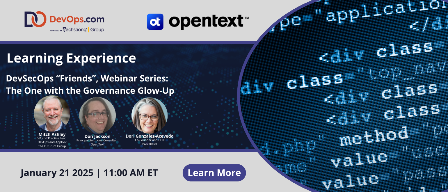 DevSecOps “Friends”, Webinar Series: The One with the Governance Glow-Up