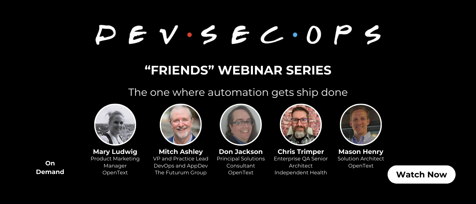 DevSecOps “Friends”, Webinar Series: The one where automation gets ship done