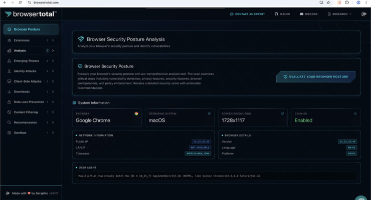 Seraphic Security Unveils BrowserTotal™ - Free AI-Powered Browser Security Assessment for Enterprises